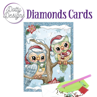 D0tty Design® - Set van 5 diamond painting kerstkaarten 10x15cm (set 10)